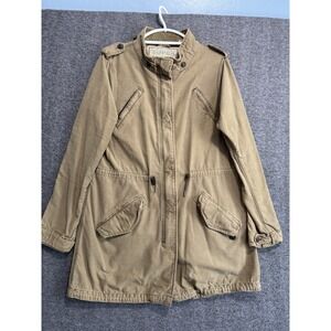 Maison Scotch SUPER PARKA Khaki/Green/Beige Cotton Jacket Coat Womens 4 Or Small